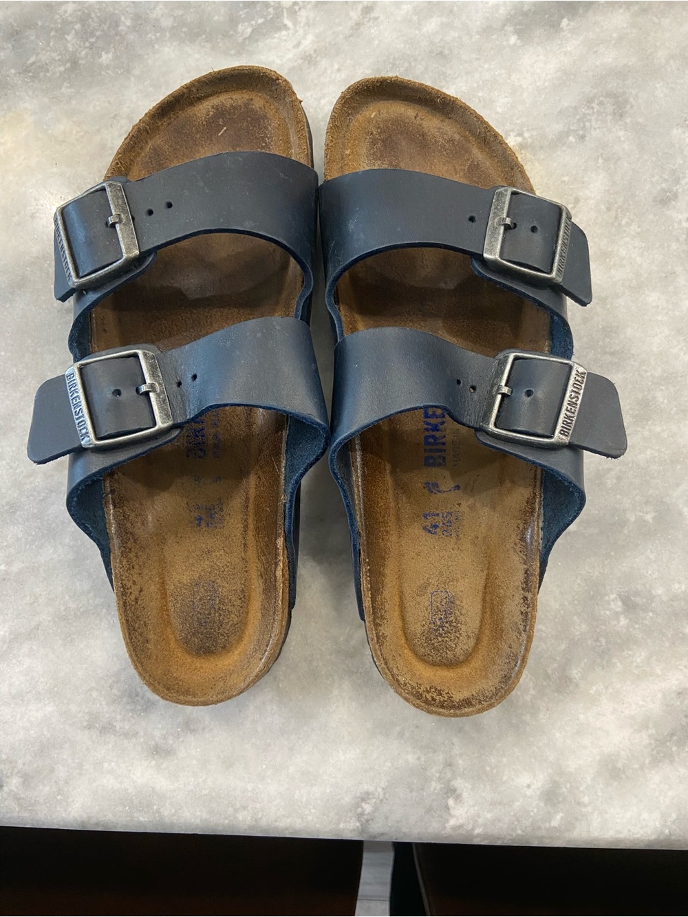 Birkenstock Arizona Two-Strap Sandals in Navy Blue